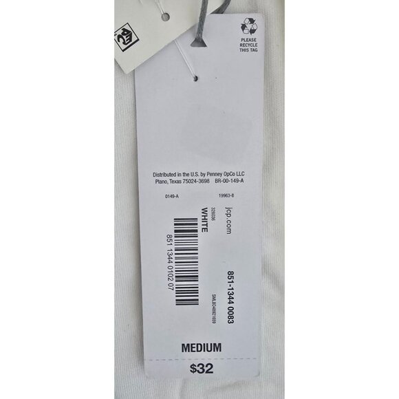 Liz Claiborne White Embroidered Floral Womens T-Shirt Size M Cotton Blend Short - Picture 5 of 5